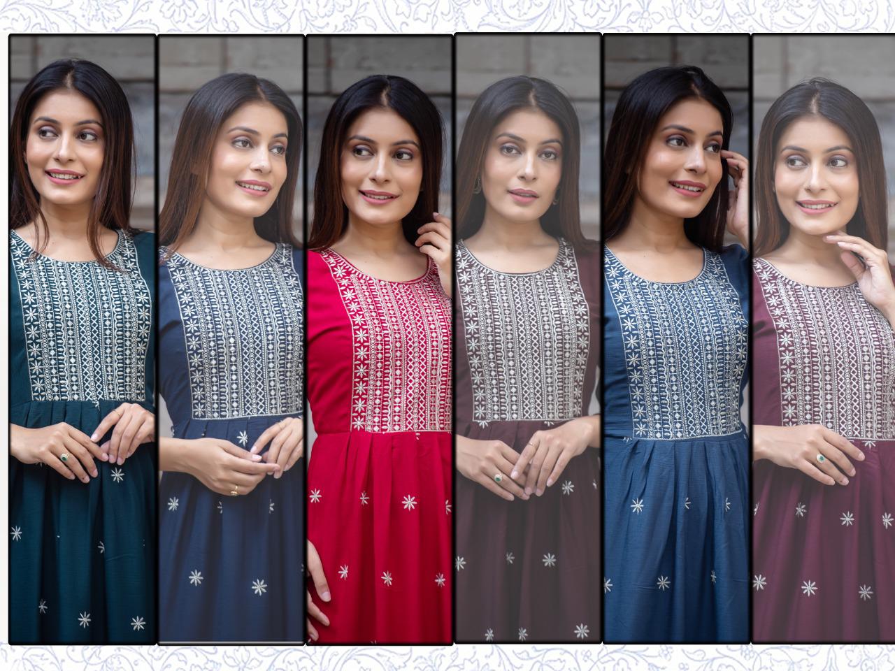 Izhar 01 New Heavy Ethnic Wear Rayon Printed Long Designer Kurti Collection